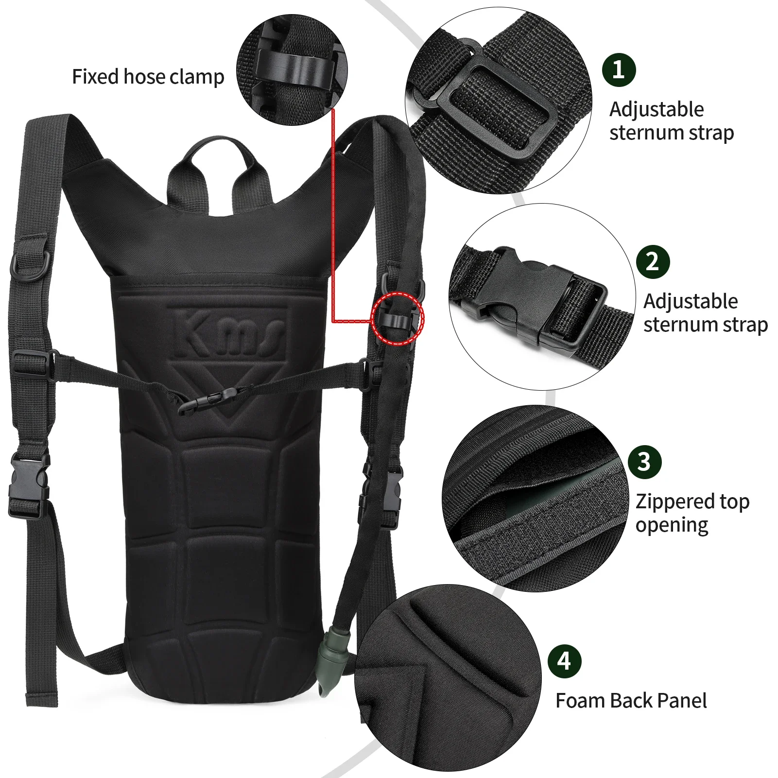 軍用戦術キャメルバックパック、3L防水ウォーターブラダー付き - Urban Backpack Tactical のレビューと価格